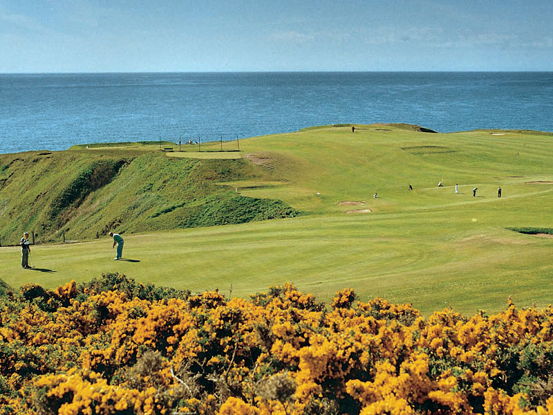 Great views and golf at Stonehaven Golf Club in Kincardineshire, Scotland